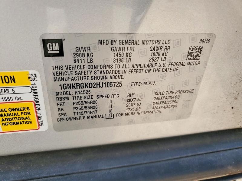 2017 CHEVROLET TRAVERSE LT 12