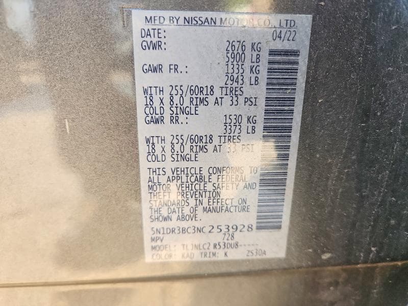 2022 NISSAN PATHFINDER SV 13