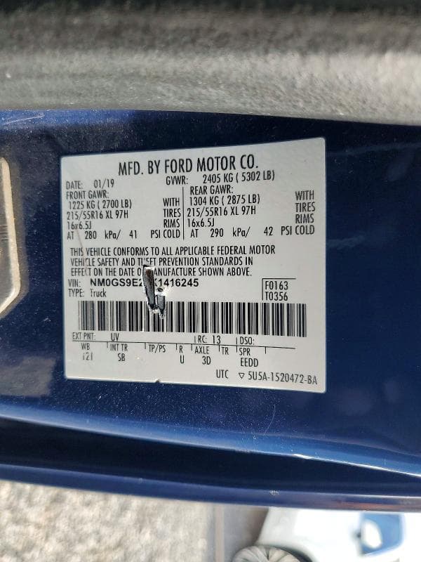 2019 FORD TRANSIT CONNECT XL 13