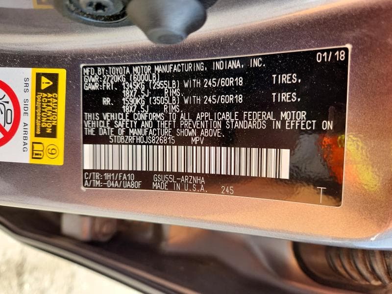 2018 TOYOTA HIGHLANDER LE PLUS 13