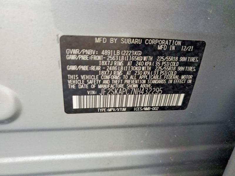 2022 SUBARU FORESTER L 13