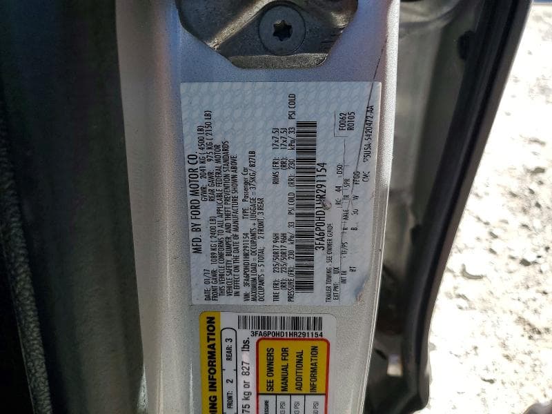 2017 FORD FUSION SE 12