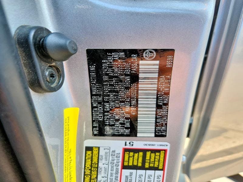 2018 TOYOTA CAMRY LE 13