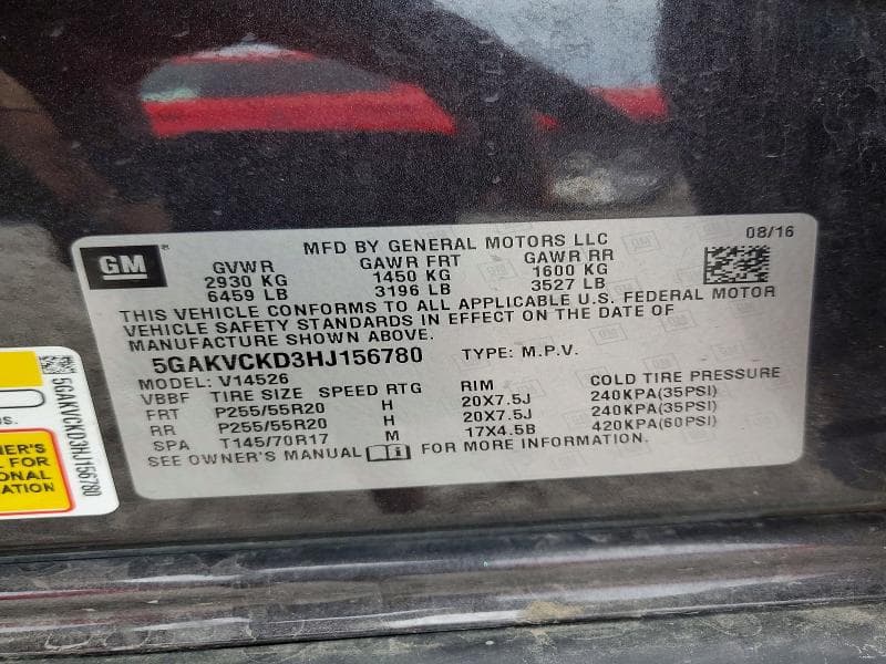 2017 BUICK ENCLAVE 13
