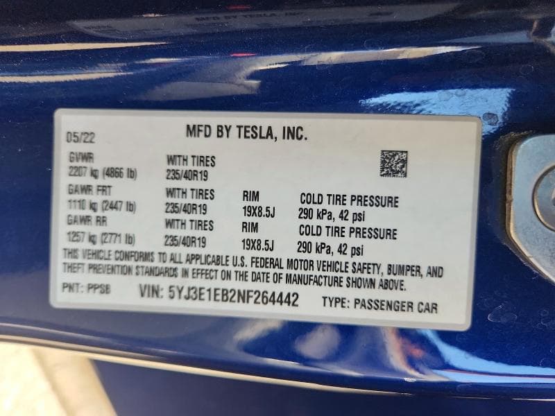 2022 TESLA MODEL 3 13