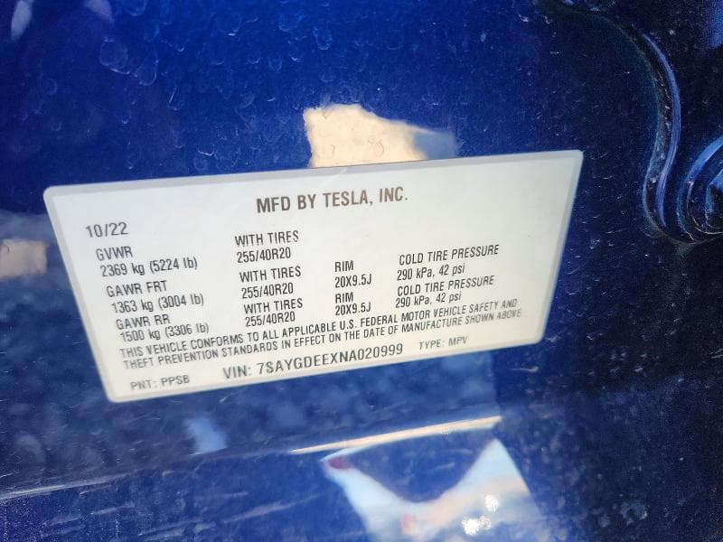 2022 TESLA MODEL Y 13