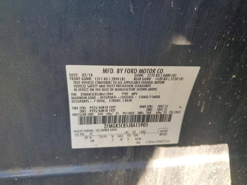 2018 FORD FLEX SEL 13