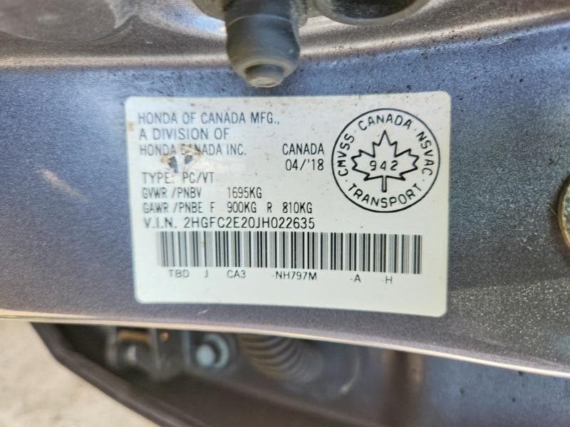 2018 HONDA CIVIC DX 12