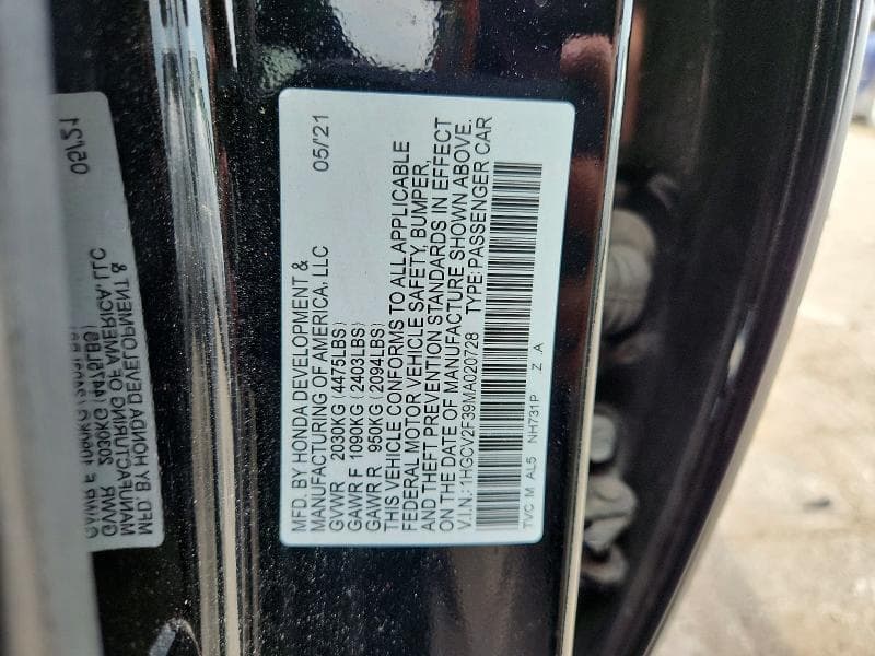 2021 HONDA ACCORD SPORT 12