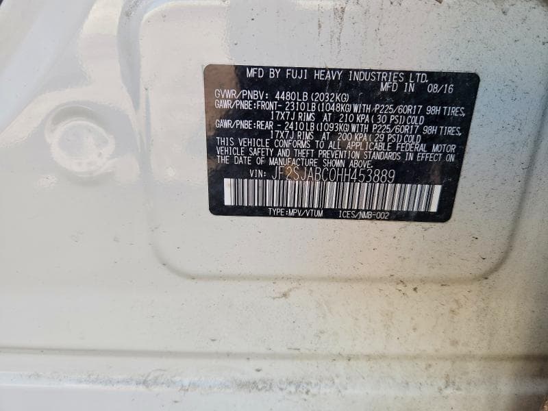 2017 SUBARU FORESTER 2.5I 12