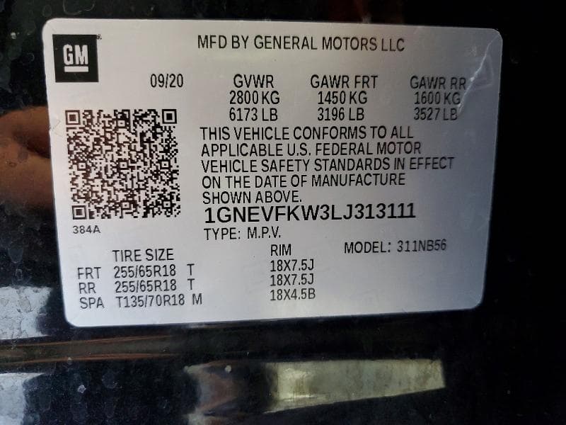 2020 CHEVROLET TRAVERSE LS 13