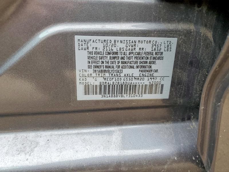 2020 NISSAN SENTRA S 12