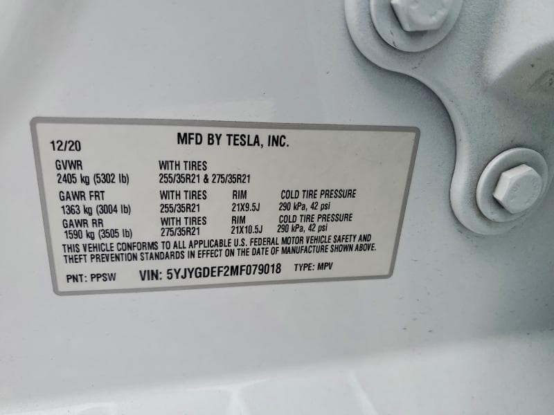 2021 TESLA MODEL Y 12