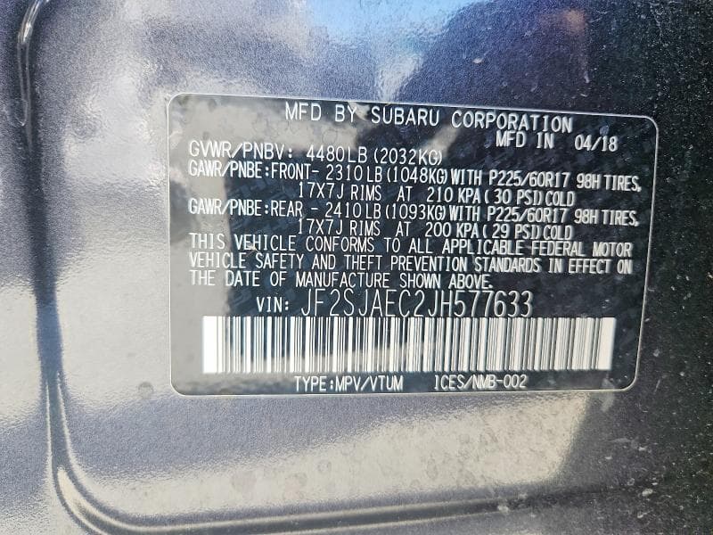 2018 SUBARU FORESTER 2.5I PREMIUM 13