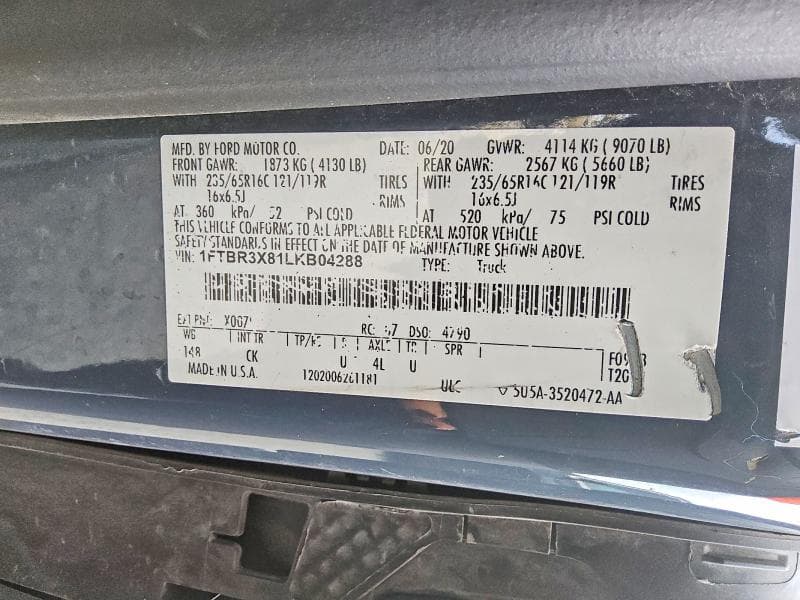 2020 FORD TRANSIT T-250 13