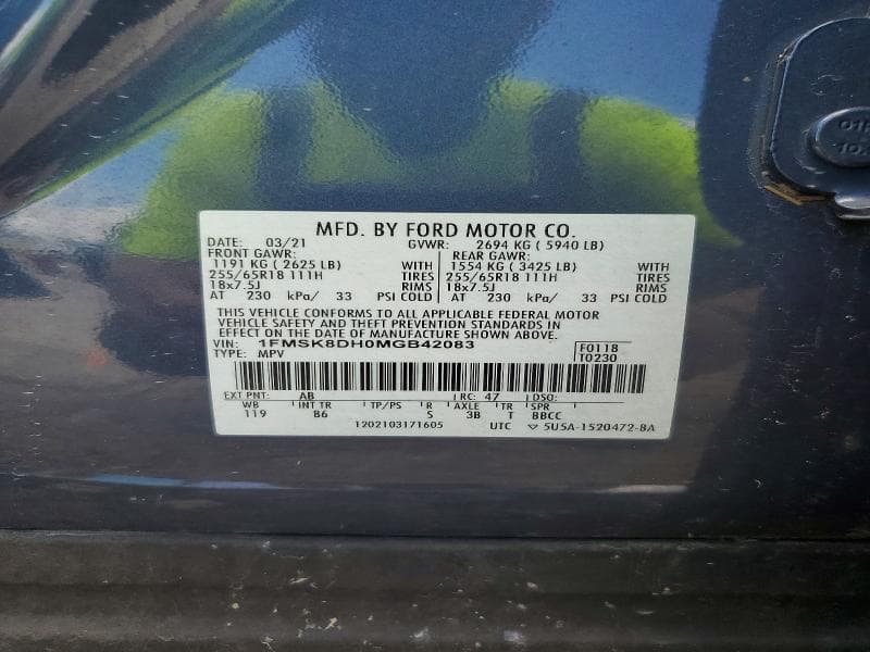 2021 FORD EXPLORER XLT 13