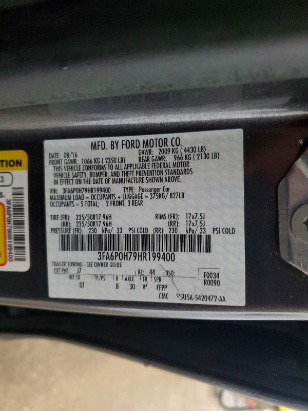 2017 FORD FUSION SE 13