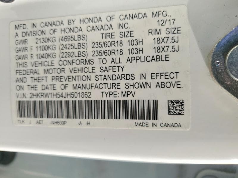 2018 HONDA CR-V EX 14