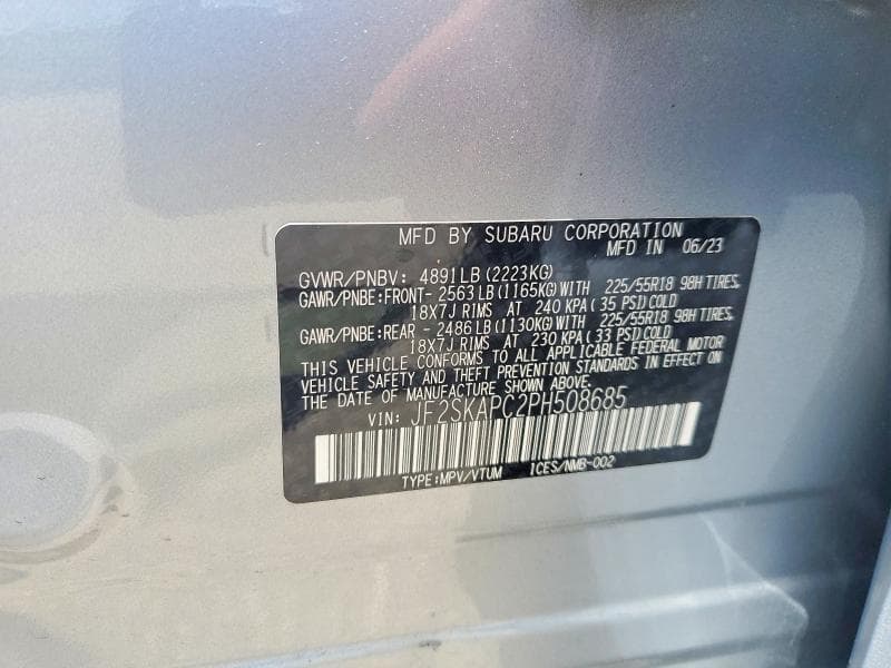 2023 SUBARU FORESTER LIMITED 13