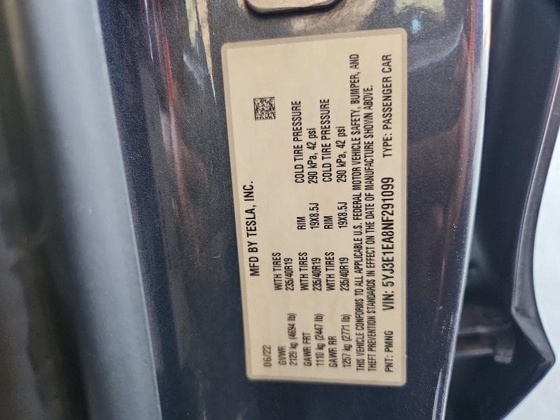 2022 TESLA MODEL 3 12