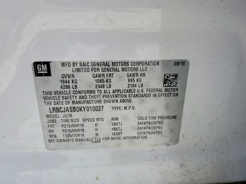 2019 BUICK ENCORE PREFERRED 12