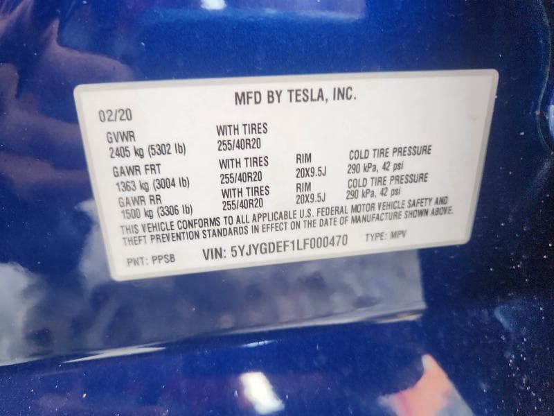 2020 TESLA MODEL Y 14
