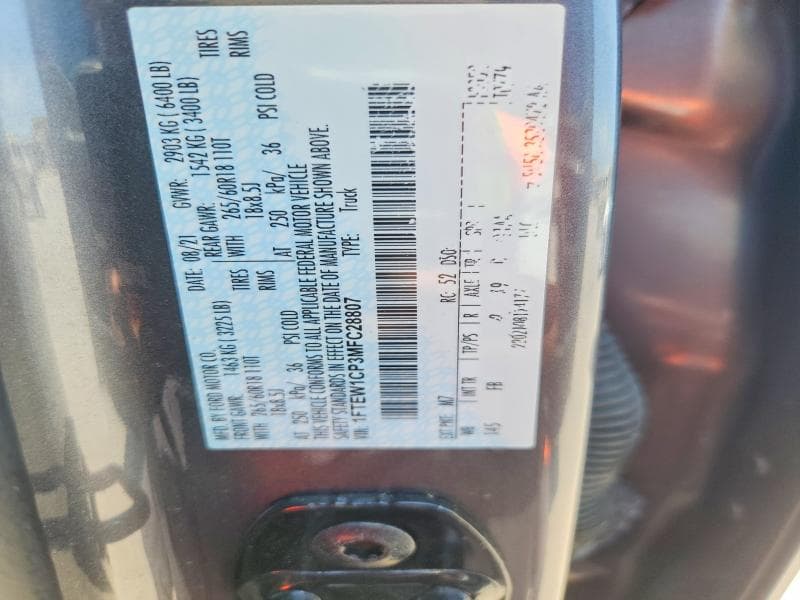 2021 FORD F150 SUPERCREW 12