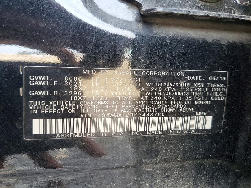 2019 SUBARU ASCENT PREMIUM 13