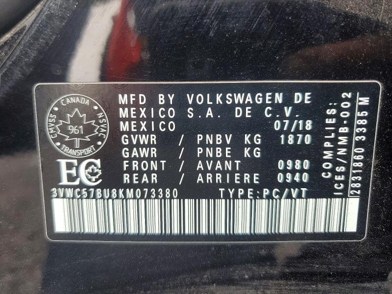 2019 VOLKSWAGEN JETTA S 13