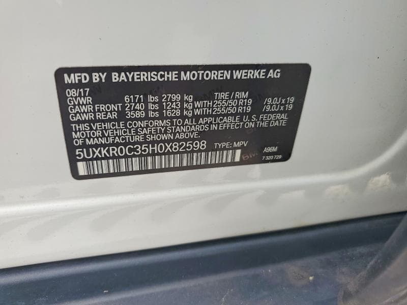 2017 BMW X5 XDRIVE35I 12