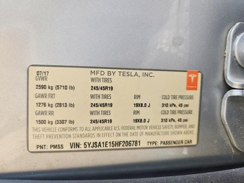 2017 TESLA MODEL S 12