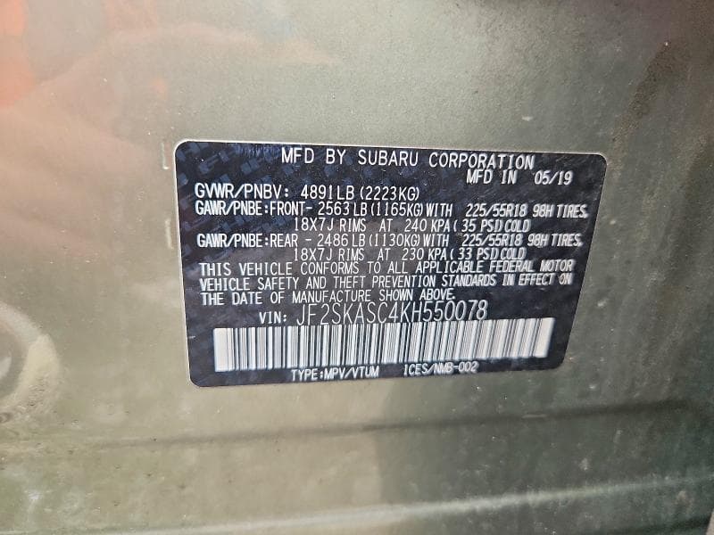 2019 SUBARU FORESTER LIMITED 13