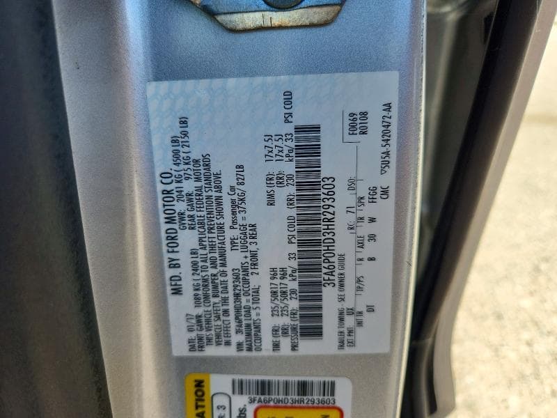 2017 FORD FUSION SE 12