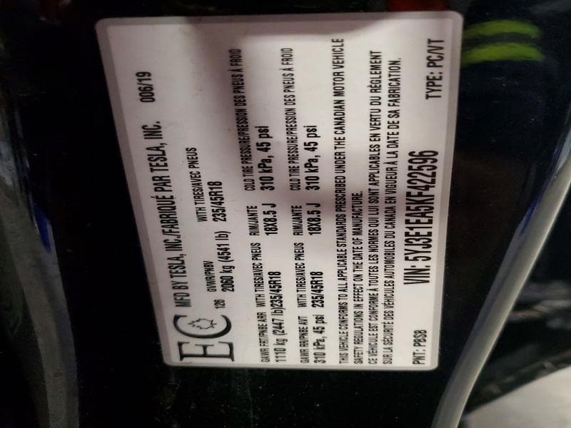 2019 TESLA MODEL 3 12