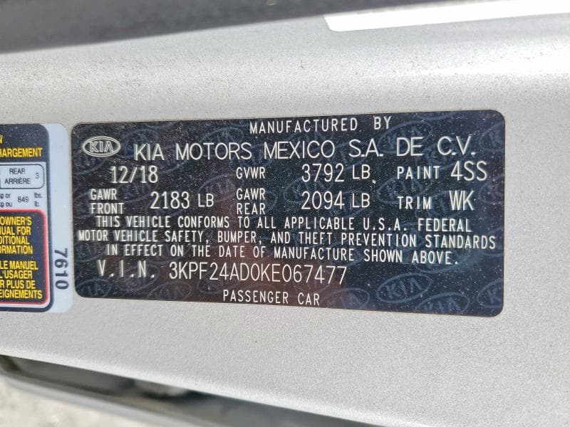 2019 KIA FORTE LXS 13