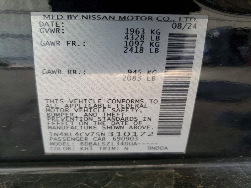 2025 NISSAN ALTIMA SR 12