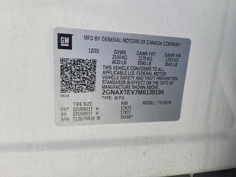 2021 CHEVROLET EQUINOX LT 12