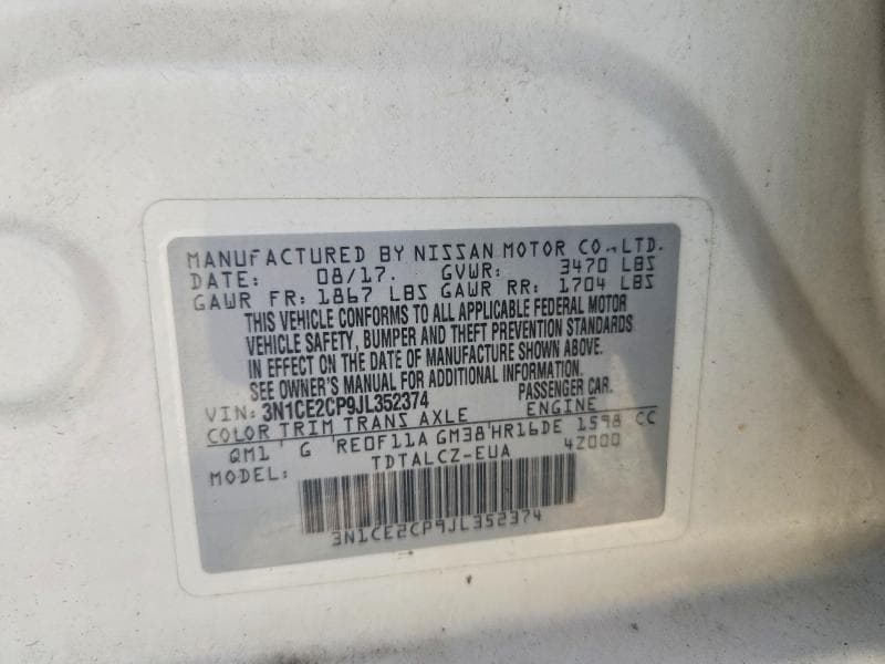 2018 NISSAN VERSA NOTE S 12