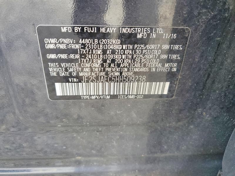 2017 SUBARU FORESTER 2.5I PREMIUM 13