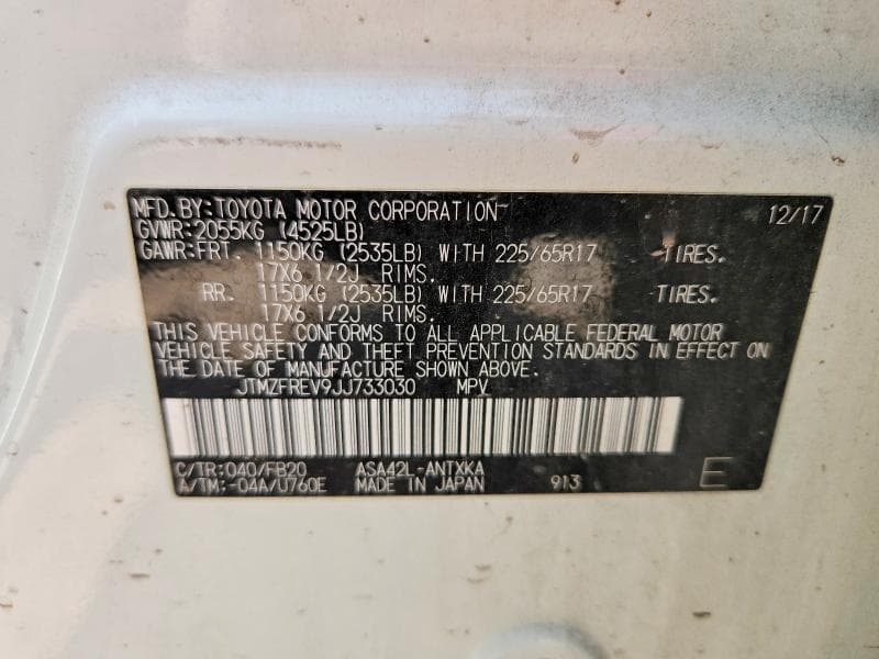 2018 TOYOTA RAV4 LE 13