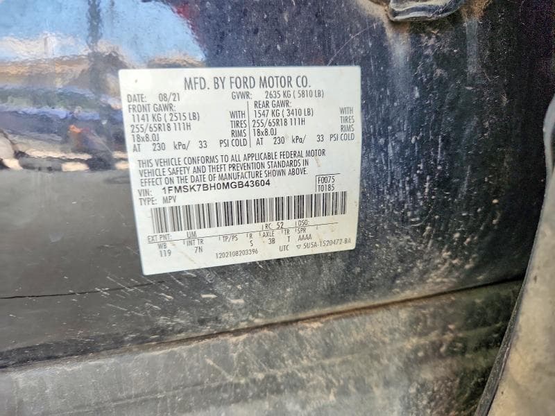2021 FORD EXPLORER 13