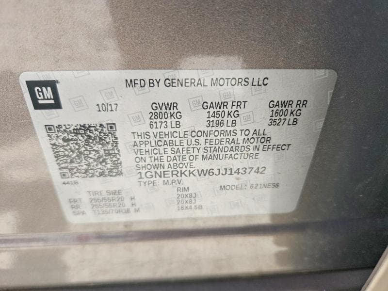 2018 CHEVROLET TRAVERSE PREMIER 14