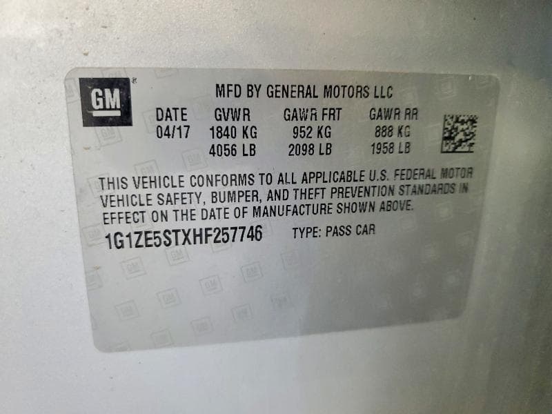 2017 CHEVROLET MALIBU LT 12
