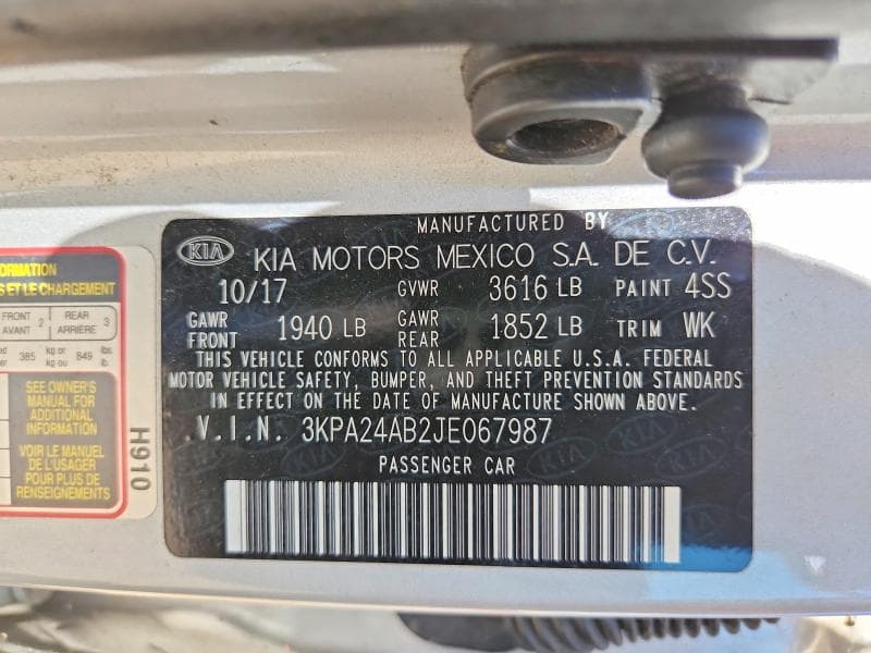 2018 KIA RIO S 13