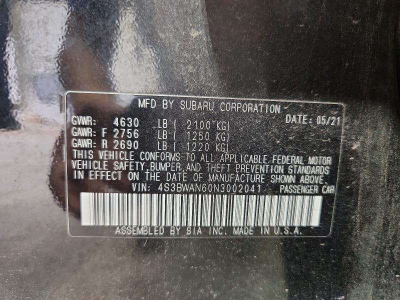 2022 SUBARU LEGACY LIMITED 13