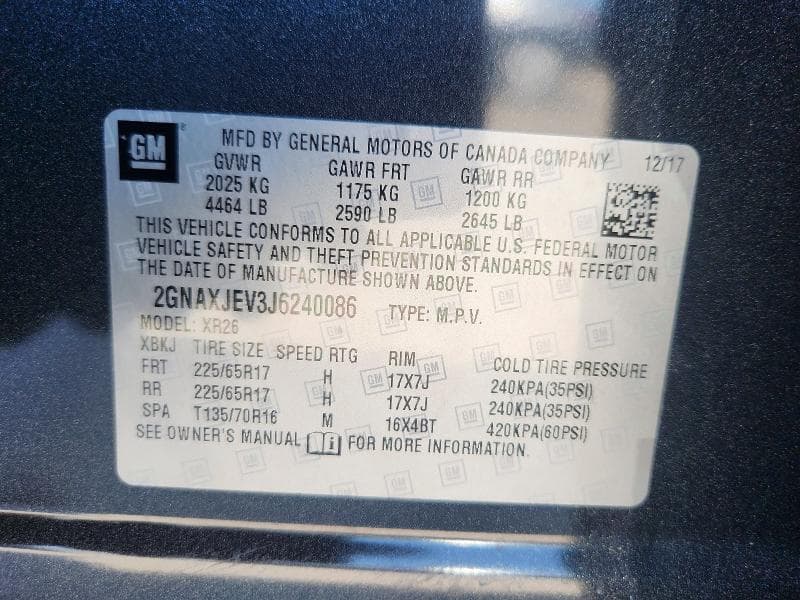 2018 CHEVROLET EQUINOX LT 12