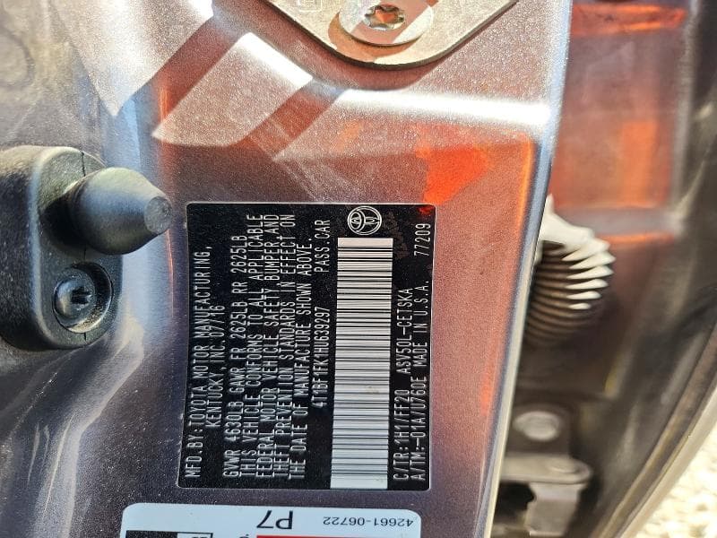 2017 TOYOTA CAMRY SE 12