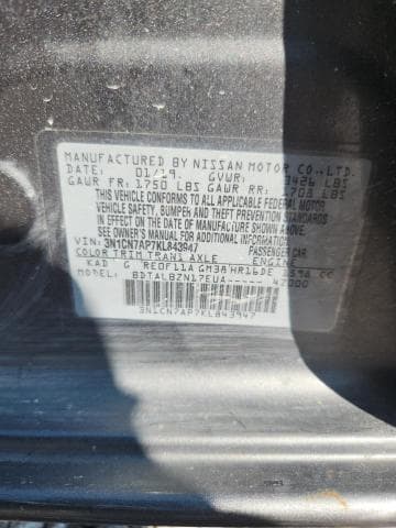 2019 NISSAN VERSA SV 13