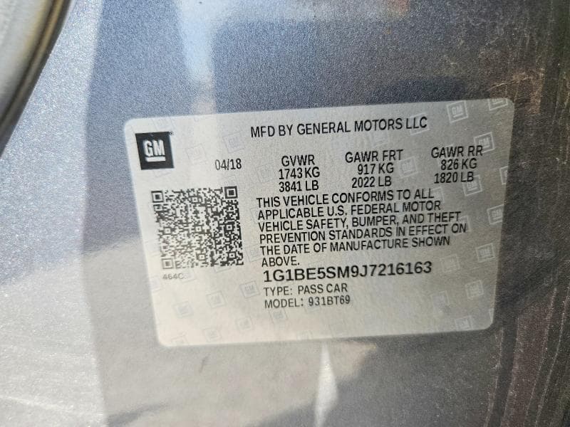 2018 CHEVROLET CRUZE LT 13