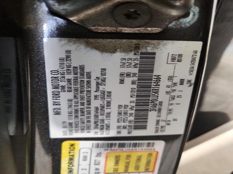 2019 FORD FUSION SE 12